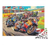 Motorcycle Workshop Jigsaw Puzzles 1000 Pieces Recycled Material Industrial Retro Puzzles per Anziani Alleviare Demenza Senile Divertente Gioco Familiare Attività Casa 52x38cm/1000pcs
