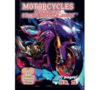„Motorcycles Coloring Book for Kids, Teens, and Adults” No. 14, 60 pages by Perek Jarosław & Creative Colorfull Worlds A4 (8,5 x 11 inches)