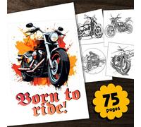Motorcycles & Motocross: Mopeds & Motorcycles Coloring Book: Great coloring book with 75 pages for motorcycle and motocross fans
