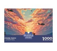 Motorcyclist on Fire Rides through The Desert 1000 Pezzi Carta Ecologica Puzzle Wolf And Sunset Immagini Vibranti Giocattoli Educativi Puzzle Decorazioni Per La Casa 38x26cm/1000pcs