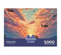 Motorcyclist on Fire Rides through The Desert 1000 Pezzi Cartone Robusto Puzzle Wolf And Sunset Immagini Vibranti Gioco Per Famiglie Puzzle Decorazioni Per La Casa 52x38cm/1000pcs