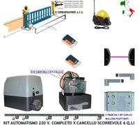 MOTORE 220 V CANCELLO AUTOMATICO SCORREVOLE 6 Q.LI KIT 2 RAD FOTO LAMPANT 4 CREM