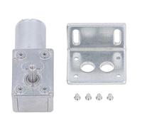 Motore a ingranaggi a corrente continua da 24 V, albero singolo da 12 mm, motore a vite senza fine reversibile, motore di riduzione della velocità con blocco automatico e base, per (6 giri/min)