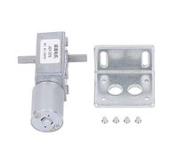 Motore a ingranaggi DC a doppio albero, 25 kg·cm, 6 V, con blocco automatico e funzione di inversione, motore riduttore a vite senza fine con base, adatto per forni, lavatrici, (10 giri/min)