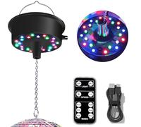 Motore a sfera per specchi con telecomando, 5-10 giri/min, palla da discoteca regolabile con rotatore a 23 LED RGBW con modalità multi luce e controllo del suono, per sfere a specchio da 6 a 12