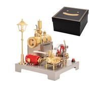 Motore a vapore SE-02 con caldaia, 100 pezzi di motore a vapore orizzontale stazionario reversibile con generatore e lampione per l'educazione alle scienze fisiche, esposizione e decorazione