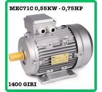 motore asincrono trifase elettrico 1400 giri 4 poli mec71C 0,75HP B3 230 400V c