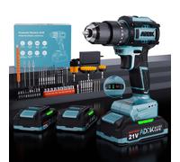 Motore brushless per trapano a vite senza fili 65N·m Max- 24+3 Coppia 3 velocità 60 Accessori - Foratura di vetro per calcestruzzo - Blu Nero Blue/Black