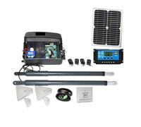 Motore Cancello Scorrevole, Kit apricancello automatico Operatore solare for doppio cancello resistente for cancelli a doppia anta fino a 16 piedi o 440 libbre GSM opzionale(Kit4)