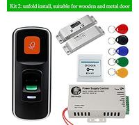 Motore Cancello Scorrevole, OBO RFID Controllo Accessi porte Kit System Set 125KHz biometrica + elettrico magnetici serrature elettroniche + DC12V. Alimentazione elettrica(Kit2)