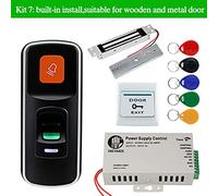 Motore Cancello Scorrevole, OBO RFID Controllo Accessi porte Kit System Set 125KHz biometrica + elettrico magnetici serrature elettroniche + DC12V. Alimentazione elettrica(Kit7)