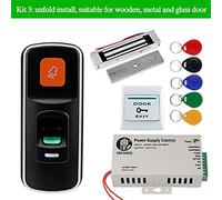 Motore Cancello Scorrevole, OBO RFID Controllo Accessi porte Kit System Set 125KHz biometrica + elettrico magnetici serrature elettroniche + DC12V. Alimentazione elettrica(Kit3)