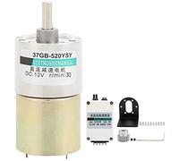 Motore DC con Riduzione, Velocità Regolabile, CW/CCW, 12V con Supporto per Micro Macchinari - Motore Silenzioso e Robusto, Coppia Elevata, Protezione Sovraccarico (30 giri/min)