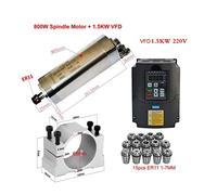 Motore del mandrino, CNC 2.2KW 1.5KW Convertitore di frequenza VFD Driver a frequenza variabile Inverter 800W 1500W 2200W Motore mandrino ER11 ER20 Mandrino(VFD 1.5KW-800W Kit)