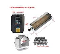 Motore del mandrino, CNC 2.2KW 1.5KW Convertitore di frequenza VFD Driver a frequenza variabile Inverter 800W 1500W 2200W Motore mandrino ER11 ER20 Mandrino(VFD 1.5KW-1.5KW Kit)