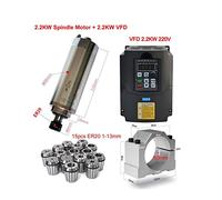 Motore del mandrino, CNC 2.2KW 1.5KW Convertitore di frequenza VFD Driver a frequenza variabile Inverter 800W 1500W 2200W Motore mandrino ER11 ER20 Mandrino(VFD 2.2KW-2.2KW Kit)