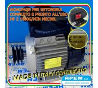 Motore Elettrico Monofase per BETONIERA 2 HP 1,5 KW 2 CV 1400 giri con puleggia