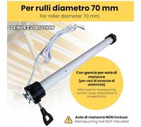 Motore Elettrico per Tapparelle e Tende da Sole con Asta di Soccorso - 50Nm - Tipologia: Motore con telecomando e centralina sole vento pioggia