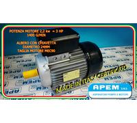 MOTORE ELETTRICO SEGA ETC MONOFASE 2,2KW 3 HP 3 CV 1400 GIRI MEC90 V.230