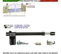 Motore Elettrico Sinistro 230 V 1400 gr Corsa 300 mm Cancello Automatico Sblocco