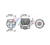 Motore elettrico, ventilatore interno AVA COOLING PE8369 per C1 1 2005-2014