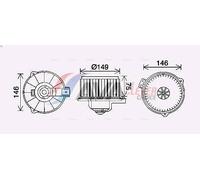 Motore elettrico, ventilatore interno AVA COOLING TO8735 per AVENSIS 2 2000-2003