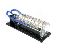 Motore elettromagnetico a solenoide V4Cylinder, modello di motore a 4 bobine con LED e cuscinetti a sfera, for strumento di esperimento didattico(12hole)