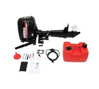 Motore fuoribordo 6,5 HP, motore fuoribordo a 4 tempi, motore a benzina 123 CC con sistema di accensione CDI, sistema raffreddato ad acqua, motore per barca da pesca gonfiabile, 40 cm/16 pollici (nero