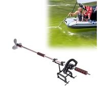 Motore Fuoribordo Elica Leggera per Barca a Remi/Trapano di Emergenza, Motore Fuoribordo Azionato da Traino con Maniglia, Set di Trasmissione per Kayak per Laghetti(With Clamp,L-125cm(49 1/4"))