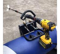 Motore Fuoribordo Elica Orientabile Alimentata da Trapano, Motore Elettrico per Kayak da Traina Senza Fili di Emergenza, Pagaia Portatile per Barca da Trapano(With Clamp,L-125cm(49 1/4"))