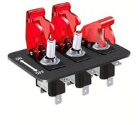 Motore Interruttore Accensione Pannello interruttori 24V 12V per auto da corsa, pulsante di accensione, interruttore a levetta, interruttore a bilanciere, fusibile da 20 A(Red)