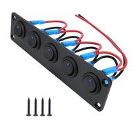 Motore Interruttore Accensione Starter Adatto per auto Adatto per barche Pannello interruttori joystick rotondo blu 20A con alluminio a 3 pin impermeabile 12V(CP-5260-05)