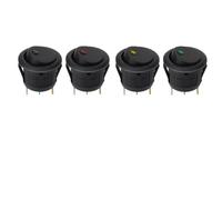 Motore Interruttore Accensione Starter Interruttori a levetta a luminescenza Impermeabile 5 pezzi/set Interruttore a bilanciere rotondo 12V Pulsante ON/OFF per auto a luce LED(20MM-Yellow A)