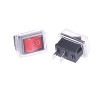 Motore Interruttore Accensione Starter Mini interruttore a pulsante nero da 5 pezzi Interruttore a bilanciere on/off a scatto a 2 pin con copertura impermeabile(A3)