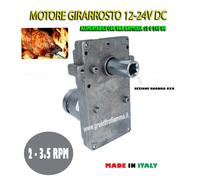 MOTORE MOTORIDUTTORE PER GIRARROSTO POTENTE 2-3,5RPM 12/24V DC BARBECUE ASTA SPI
