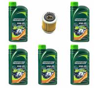 Motore Olio Set 10W40 5 Litro Filtro KN143 per Yamaha YFM 250 YFM250 2000-2011
