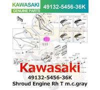 Motore originale Kawasaki KLX250 2018 Shroud Rh T m.c.gray 49132-5456-36K