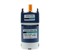 Motore riduttore di velocità DC piccolo con regolazione da 12V a 24V, motore elettrico ad alta coppia da 60W, bassa velocità per barca, auto(200 rpm,12V)