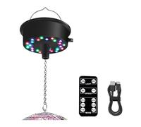 Motore rotante a sfera da discoteca con telecomando, rotante luminoso a 23 LED, specchio rotante per decorazioni per la casa (palla non inclusa)