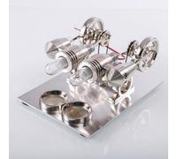 Motore Stirling, Modello Di Motore Stirling Ad Aria Calda Con Luce a LED, 4 Cilindri LED Stirling Engine Macchina Motore Stirling Modello Di Generatore Di Energia Ad Aria Calda Giocattolo Educativo