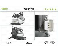 VALEO - Motorino Tergicristallo - Posteriore - 579758 - BERLINGO (2008 -) , PARTNER (2008 -) 2DOORS