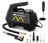 Motorenbau Compressore Aria Portatile 150 PSI, Gonfiatore per Pneumatici a 12 V CC con Manometro Digitale e Luce LED per Pneumatici di Auto, Moto e Biciclette-Giallo