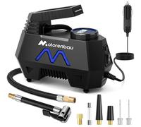 Motorenbau Compressore Aria Portatile 150 PSI, Gonfiatore per Pneumatici a 12 V CC con Manometro Digitale e Luce LED per Pneumatici di Auto, Moto e Biciclette-Blu