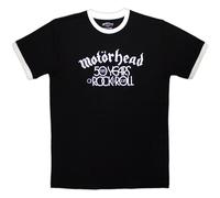 Motorhead 50 Years Text Lock Up Ringer autorizzato Uomo maglietta