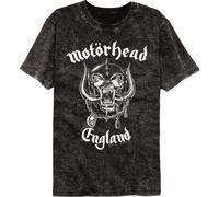 Motorhead England T-Shirt Uomo Maniche Corte Mineral Wash Cotone Nero
