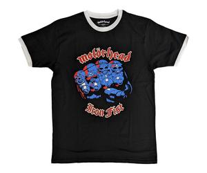 Motorhead 'Iron Fist' T-shirt nera Eco Ringer - NUOVO E UFFICIALE