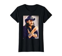 Motorhead Lemmy Kilmister Ritratto Asso di Picche Maglietta, Donna, Nero, L