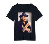 Motorhead Lemmy Kilmister Ritratto Asso di Picche Maglietta, Donna Plus-Size, Nero, 4X