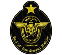 Motorhead Patch Hammered Support Division Band Logo Nuovo Nero Ufficiale Woven