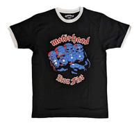 Motorhead Ringer T Shirt Iron Fist Band Logo Nuovo Ufficiale Unisex Nero Size XXL